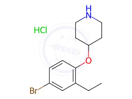 Chemical structure of 4-(4-Bromo-2-ethylphenoxy)piperidine hydrochloride