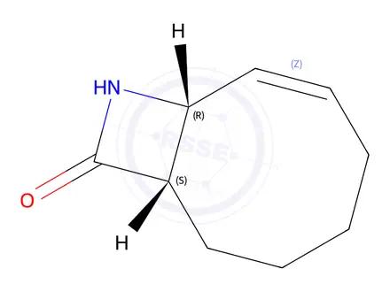 Chemical structure of 1335031-53-2 (+/-)-9-Azabicyclo[6.2.0]dec-6-en-10-one MFCD20481991