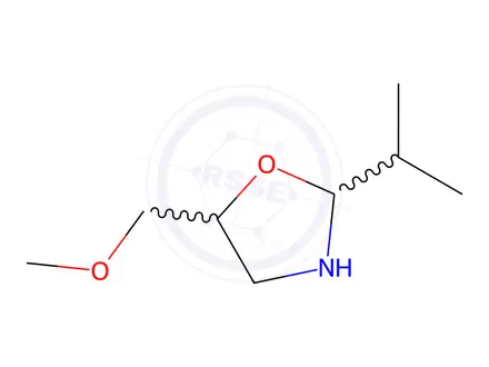 Chemical structure of Oxazolidine, 5-(methoxymethyl)-2-(1-methylethyl)-(9CI)
