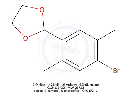 Chemical structure of 2-(4-Bromo-2,5-dimethylphenyl)-1,3-dioxolane
