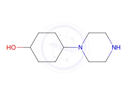 Chemical structure of Cyclohexanol, 4-(1-piperazinyl)-, cis-(9CI)
