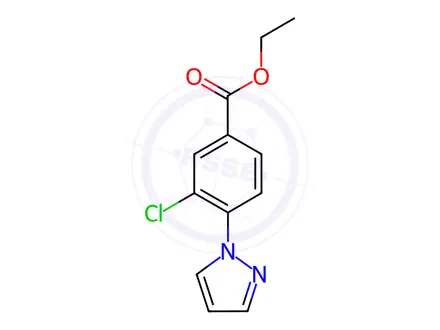 Chemical structure of Ethyl 3-chloro-4-(1H-pyrazol-1-yl)benzoate