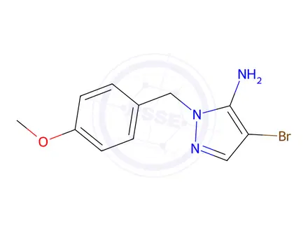 Chemical structure of 4-Bromo-2-[(4-methoxyphenyl)methyl]-2,3-dihydro-1h-pyrazol-3-imine