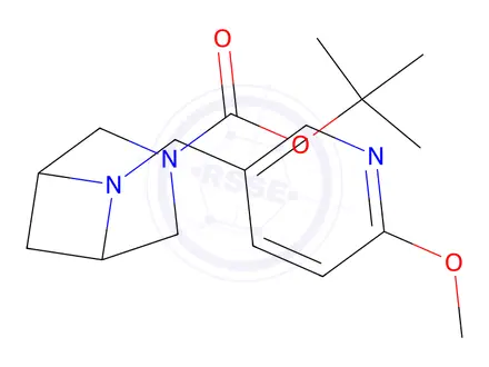Chemical structure of Tert-butyl 6-((6-methoxypyridin-3-yl)methyl)-3,6-diazabicyclo[3.1.1]Heptane-3-carboxylate
