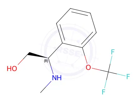 Chemical structure of (R)-2-(methylamino)-2-(2-(trifluoromethoxy)phenyl)ethan-1-ol
