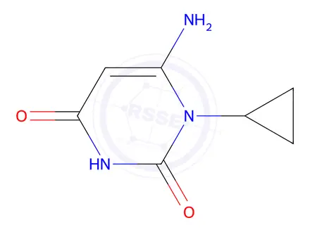 Chemical structure of 6-Amino-1-cyclopropyl-1,2,3,4-tetrahydropyrimidine-2,4-dione