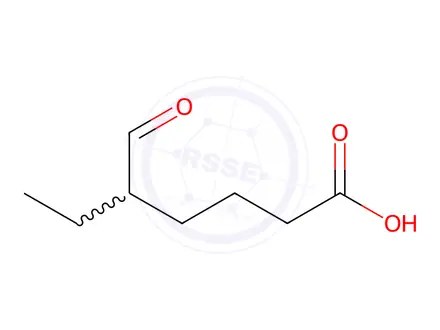 Chemical structure of 5-Formyl-heptanoic Acid
