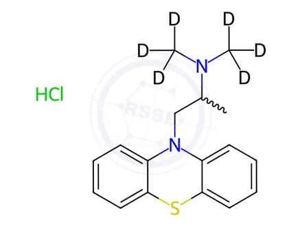 Chemical structure of Promethazine-D6 hydrochloride