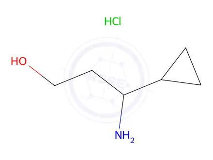 Chemical structure of 3-amino-3-cyclopropylpropan-1-ol hydrochloride