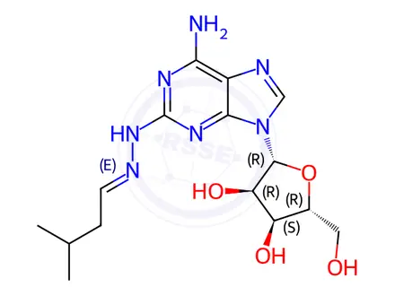 Chemical structure of Adenosine, 2-[2-(3-methylbutylidene)hydrazinyl]-