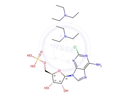 Chemical structure of 2-Chloroadenosine 5'-Monophosphate Ditriethylamine Salt