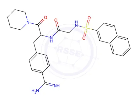 Chemical structure of Na-(2-Naphthalenesulfonylglycyl)-4-amidino-D,L-phenylalaninepiperidide