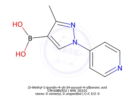 Chemical structure of (3-Methyl-1-(pyridin-4-yl)-1H-pyrazol-4-yl)boronic acid