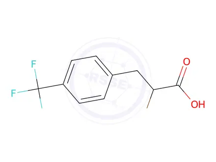 Chemical structure of 2-Bromo-3-(4-(trifluoromethyl)phenyl)propanoic acid