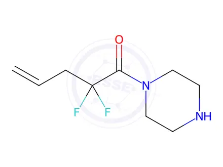 Chemical structure of Piperazine, 1-(2,2-difluoro-1-oxo-4-pentenyl)-(9CI)