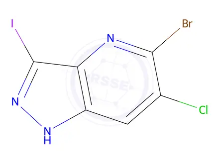 Chemical structure of 5-Bromo-6-chloro-3-iodo-1H-pyrazolo[4,3-b]pyridine