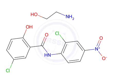 Chemical structure of Niclosamide Ethanolamine Salt