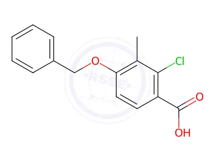 Chemical structure of Benzoic acid, 2-chloro-3-methyl-4-(phenylmethoxy)-