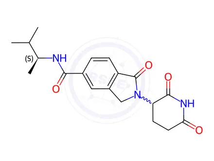 Chemical structure of N-[(1S)-1,2-dimethylpropyl]-2-(2,6-dioxo-3-piperidyl)-1-oxo-isoindoline-5-carboxamide