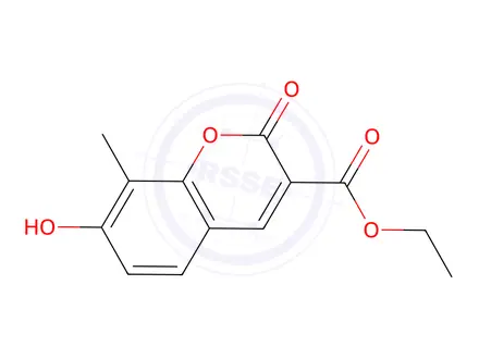 Chemical structure of Ethyl 7-hydroxy-8-methyl-2-oxo-2H-chromene-3-carboxylate