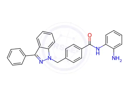Chemical structure of N-(2-Aminophenyl)-4-((3-phenyl-1H-indazol-1-yl)methyl)benzamide