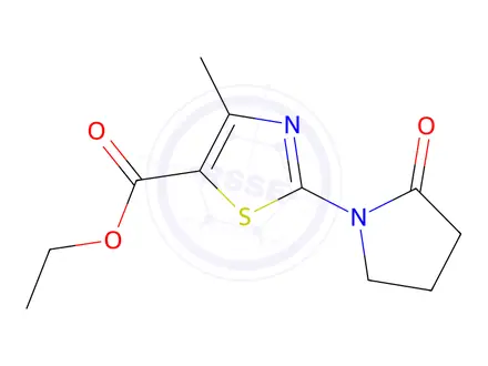Chemical structure of Ethyl 4-Methyl-2-(2-oxopyrrolidin-1-yl)-1,3-thiazole-5-carboxylate