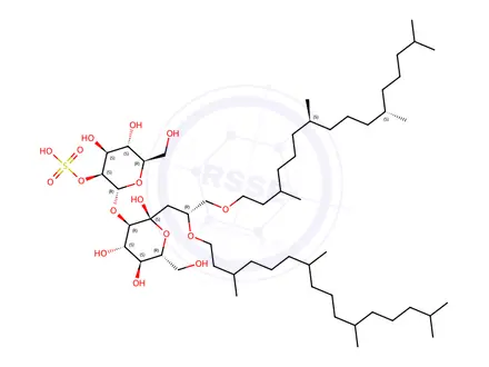 Chemical structure of 2,3-di-O-phytanyl-1-O-(mannopyranosyl-(2-sulfate)-(1-2)-glucopyranosyl)-sn-glycerol