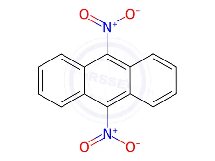 Chemical structure of 9,10-Dinitroanthracene