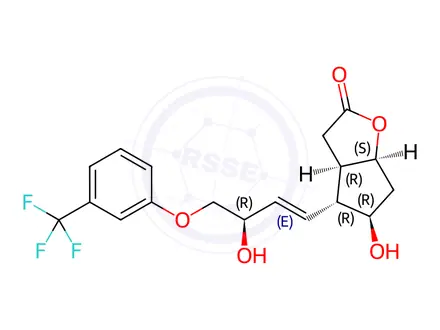 Chemical structure of Travoprost Impurity 20 (Fluprostenol Lactone Diol)