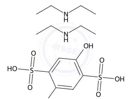 Chemical structure of Calcium Dobesilate Impurity N4 Bis-diethylamine Salt