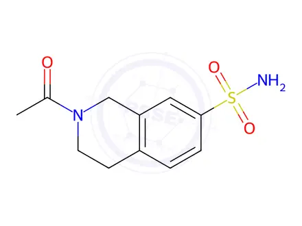 Chemical structure of 2-acetyl-1,2,3,4-tetrahydroisoquinoline-7-sulphonamide