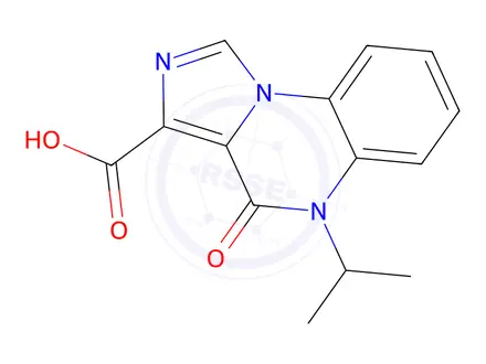 Chemical structure of 5-Isopropyl-4-oxo-4,5-dihydroimidazo[1,5-a]quinoxaline-3-carboxylic acid