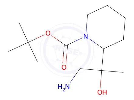 Chemical structure of Tert-butyl 2-(1-amino-2-hydroxypropan-2-yl)piperidine-1-carboxylate
