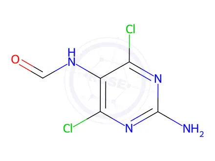 Chemical structure of N-(2-amino-4,6-dichloropyrimidin-5-yl)formamide