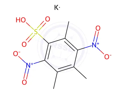 Chemical structure of Benzenesulfonic acid, 2,4,5-triMethyl-3,6-dinitro-, potassiuM sa