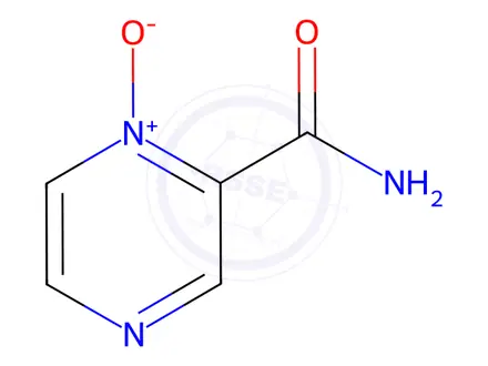 Chemical structure of Pyrazinecarboxamide, 1-oxide (8CI,9CI)