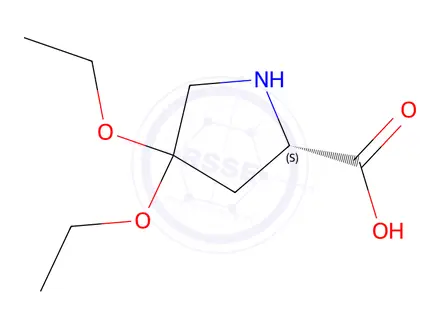 Chemical structure of (S)-4,4-Diethoxypyrrolidine-2-carboxylic acid