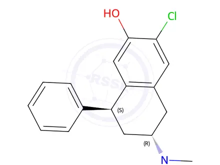 Chemical structure of 1-phenyl-3-dimethylamino-6-chloro-7-hydroxy-1,2,3,4-tetrahydronaphthalene