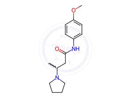 Chemical structure of N-(4-methoxyphenyl)-3-(pyrrolidin-1-yl)butanamide