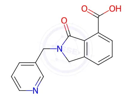 Chemical structure of 3-Oxo-2-(pyridin-3-ylmethyl)isoindoline-4-carboxylic acid