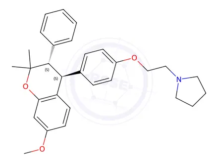 Chemical structure of Ormeloxifene Impurity 2 (Centchroman)