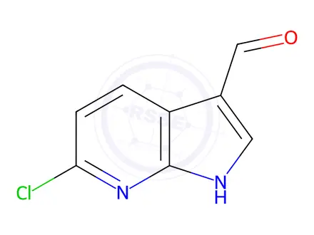Chemical structure of 6-Chloro-1H-pyrrolo[2,3-b]pyridine-3-carbaldehyde