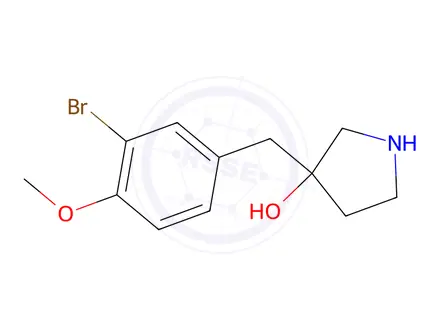 Chemical structure of 3-(3-Bromo-4-methoxybenzyl)pyrrolidin-3-ol