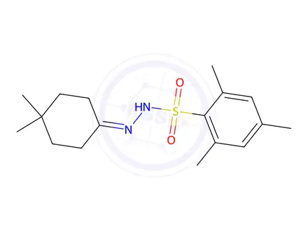 Chemical structure of N'-(4,4-dimethylcyclohexylidene)-2,4,6-trimethylbenzenesulfonohydrazide