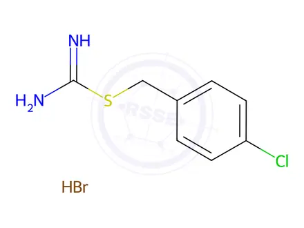 Chemical structure of {[(4-Chlorophenyl)methyl]sulfanyl}methanimidamide hydrobromide