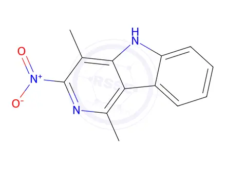 Chemical structure of 3-Nitro-1,4-dimethyl-5H-pyrido[4,3-b]indole