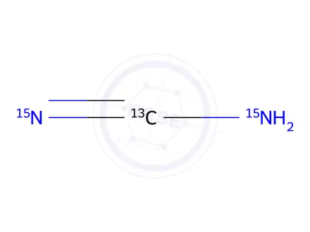 Chemical structure of Cyanamide-13C,15N2 solution