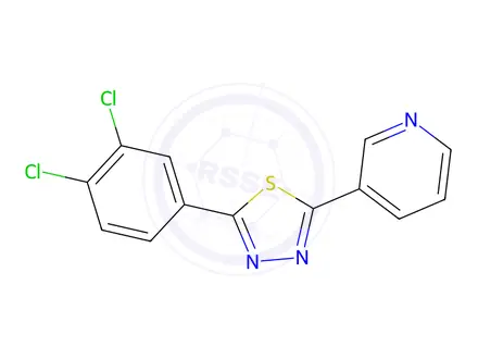 Chemical structure of 2-(3,4-Dichlorophenyl)-5-(pyridin-3-yl)-1,3,4-thiadiazole