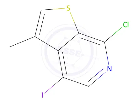 Chemical structure of 7-Chloro-4-iodo-3-methylthieno[2,3-c]pyridine