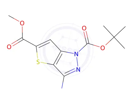 Chemical structure of 1-tert-Butyl 5-methyl 3-amino-1H-thieno[3,2-c]pyrazole-1,5-dicarboxylate